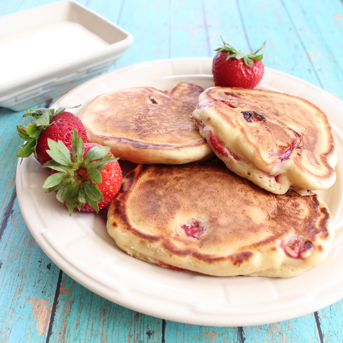 Hot Cakes con Fresa Liofilizada